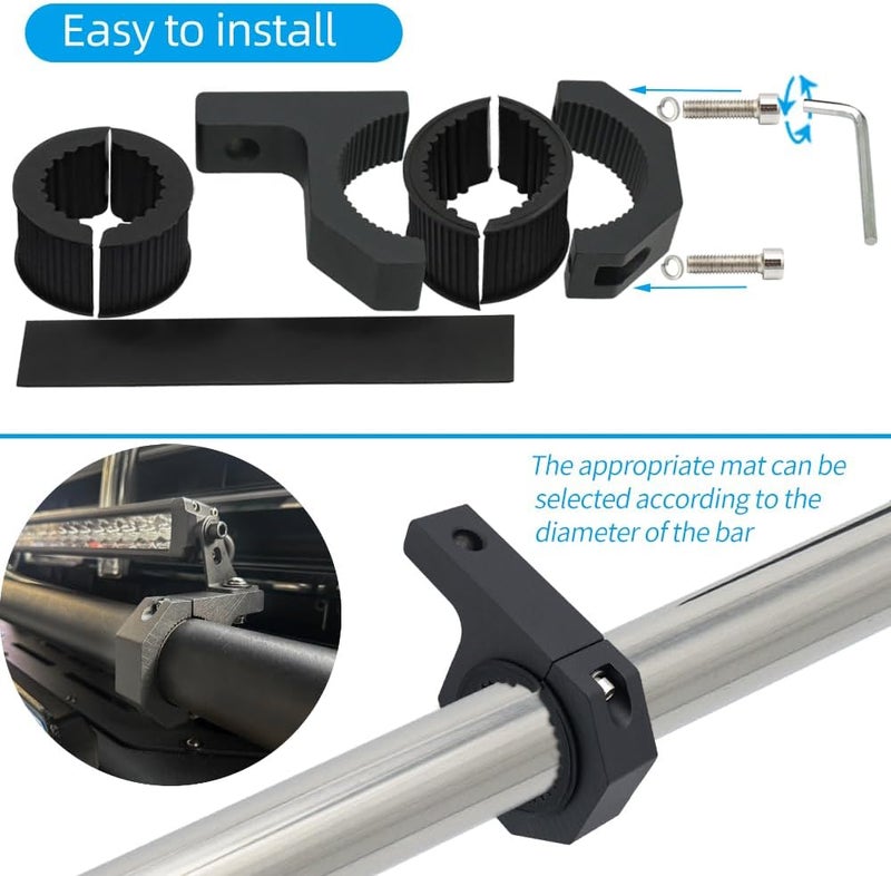 Szplonly Aluminum Mounting Bracket Kit Tube Clamp 2Pcs 1.37" 1.5" 2" Bullbar Roof Rack Roll Cage Horizontal Bar Clamp Mounting Kit fit for Trucks Car ATV Motorcycle Truck - Image 5